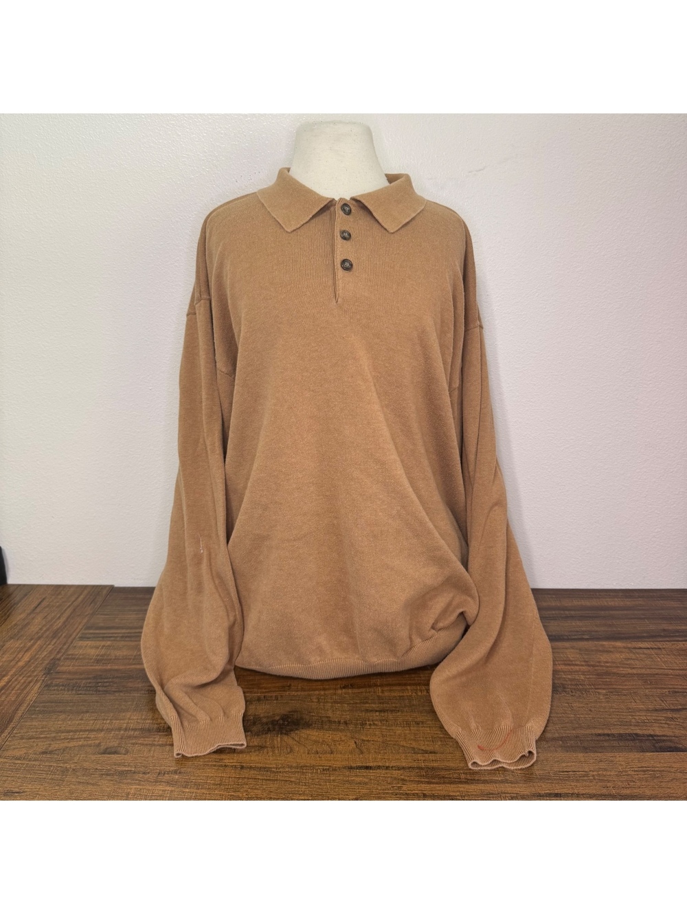 Croft & Barrow Men's Camel Brown Long Sleeve Sweater Size XLT